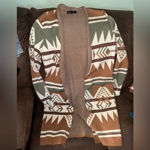 Aztec print cardigan